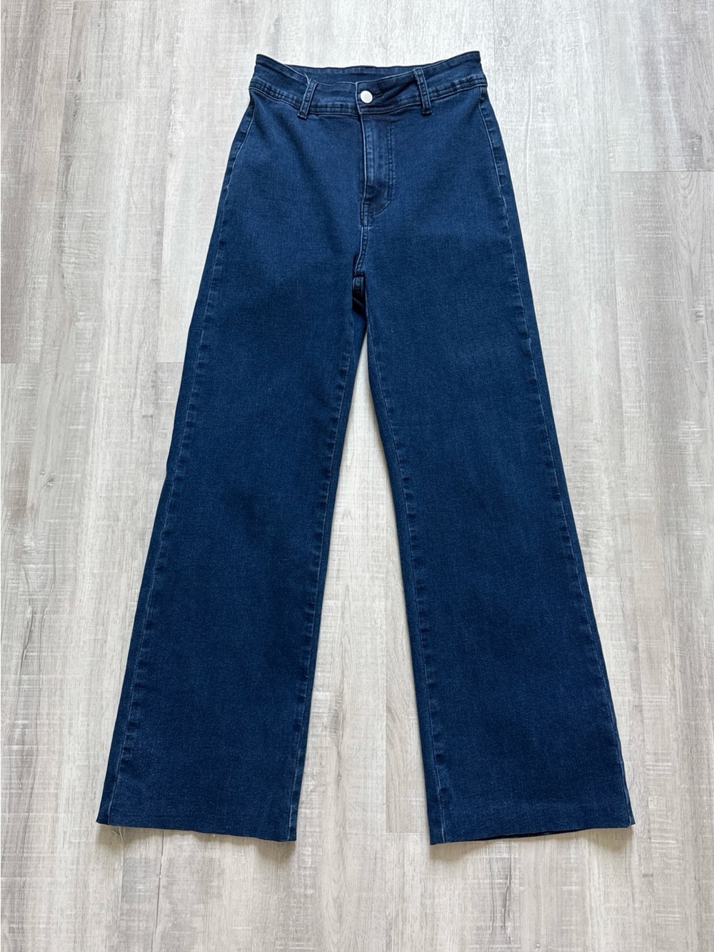 Size 26 Wide Leg High Waist Dark Wash Denim Jeans